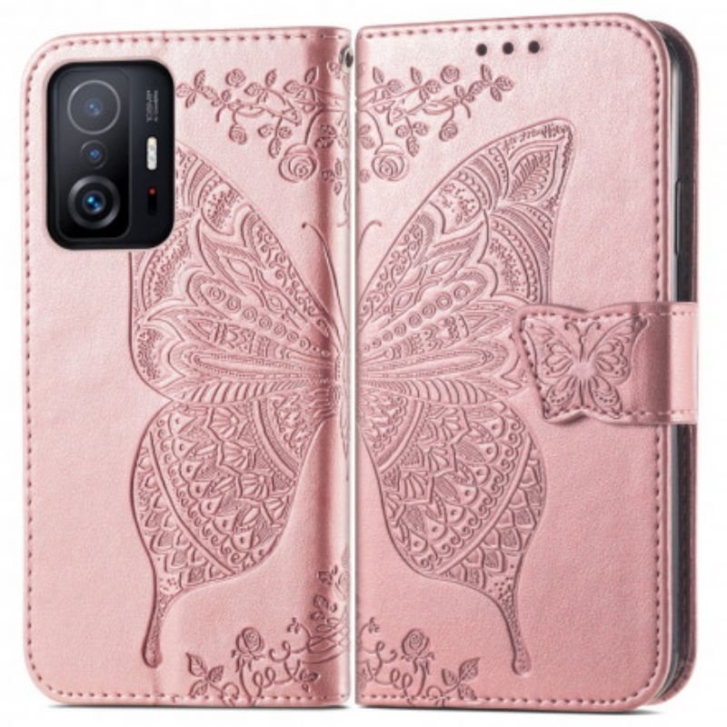 Lederhüllen Xiaomi Mi 11t / 11t Pro Halbe Schmetterlinge