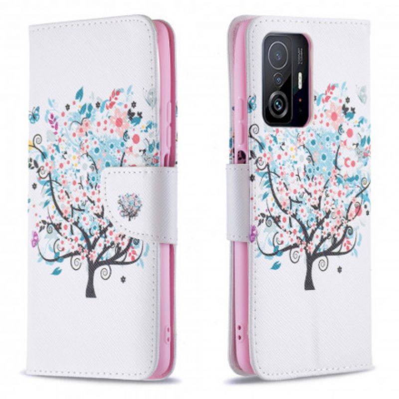 Lederhüllen Xiaomi Mi 11t / 11t Pro Handyhülle Blühender Baum