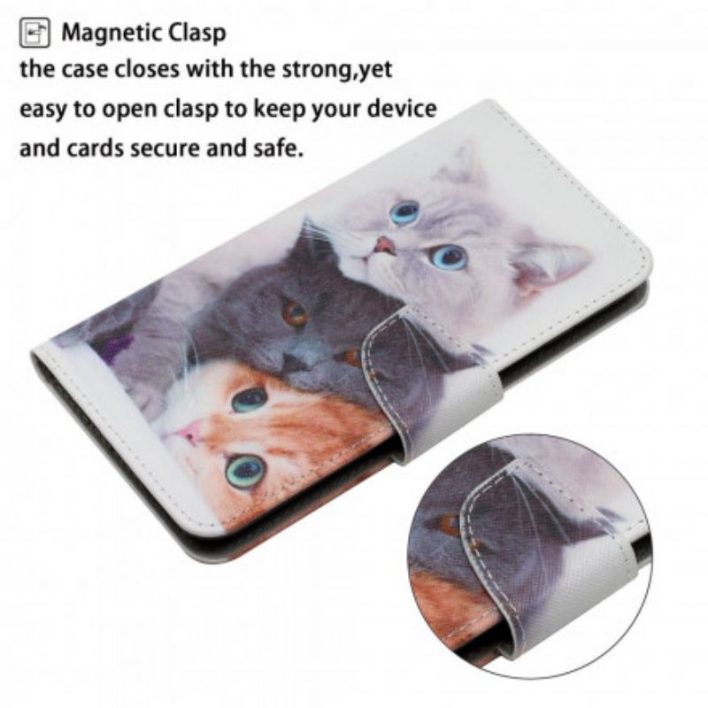 Lederhüllen Xiaomi Mi 11t / 11t Pro Handyhülle Haufen Katzenriemen