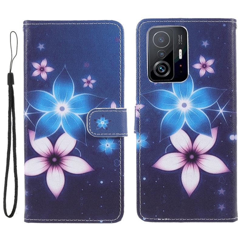 Lederhüllen Xiaomi Mi 11t / 11t Pro Mondblumen Mit Riemen