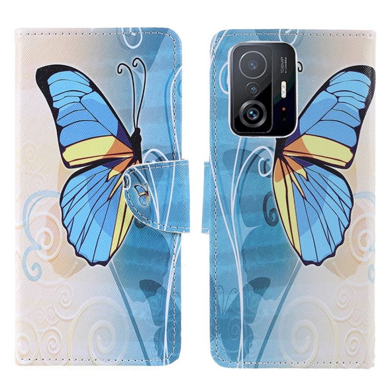 Lederhüllen Xiaomi Mi 11t / 11t Pro Schmetterlinge