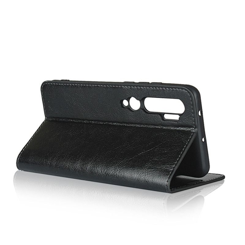 Flip Case Xiaomi Mi Note 10 / 10 Pro Schwarz Echtes Leder