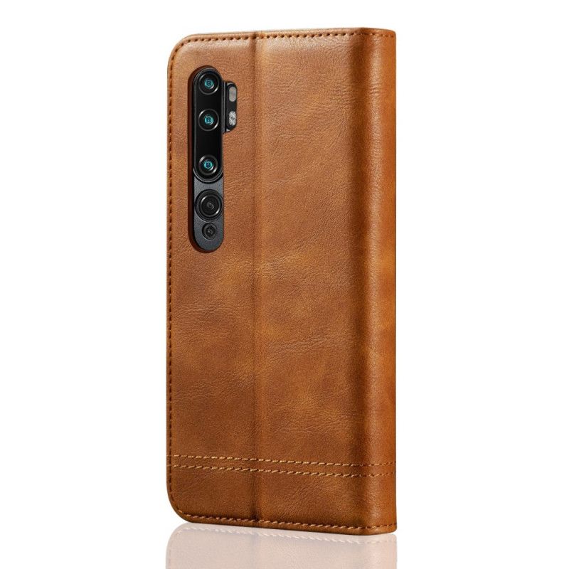 Flip Case Xiaomi Mi Note 10 / 10 Pro Schwarz Genähter Ledereffekt