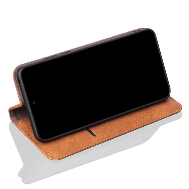 Flip Case Xiaomi Mi Note 10 / 10 Pro Schwarz Genähter Ledereffekt