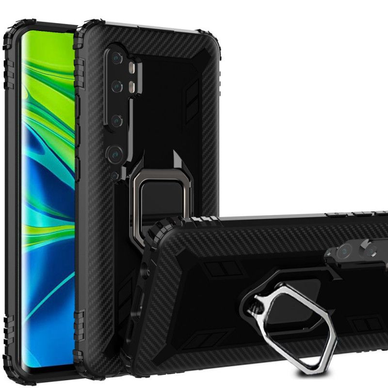 Hülle Xiaomi Mi Note 10 / 10 Pro Schwarz Handyhülle Ring Und Kohlefaser