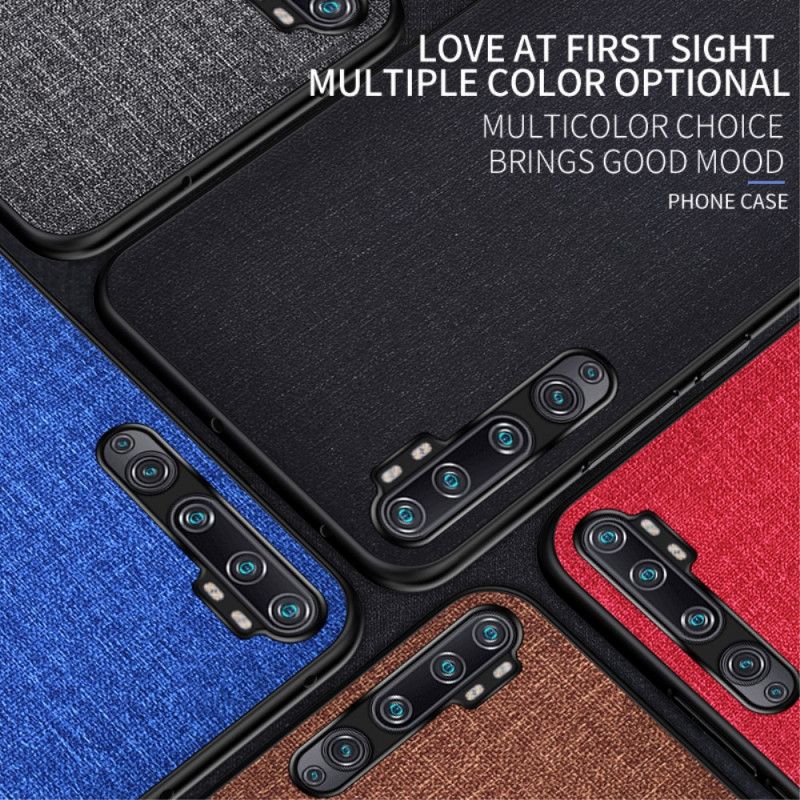 Hülle Xiaomi Mi Note 10 / 10 Pro Schwarz Stoffstruktur