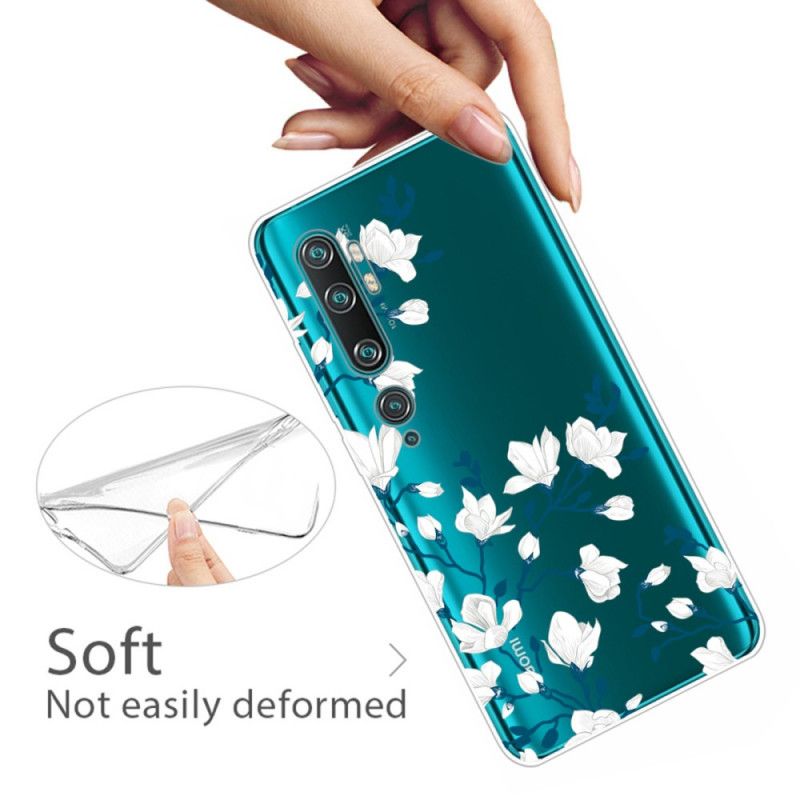 Hülle Xiaomi Mi Note 10 / 10 Pro Weiße Blüten