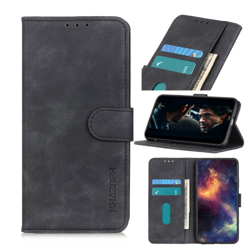Lederhüllen Für Xiaomi Mi Note 10 / 10 Pro Schwarz Vintage Khazneh Ledereffekt Matt