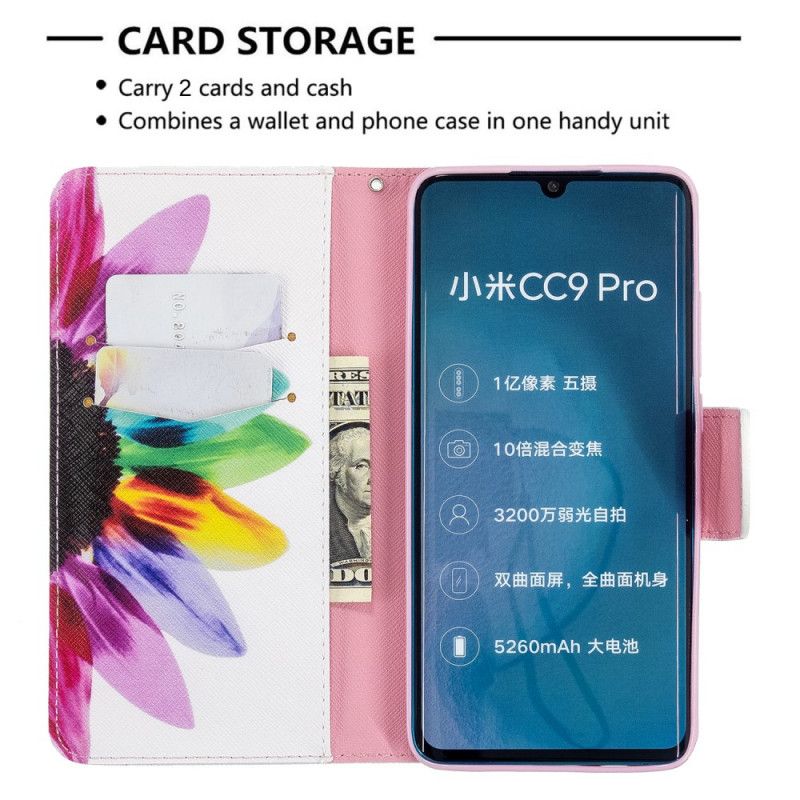 Lederhüllen Xiaomi Mi Note 10 / 10 Pro Aquarellblume