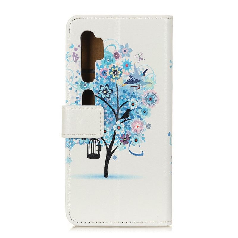 Lederhüllen Xiaomi Mi Note 10 / 10 Pro Hellblau Blühender Baum
