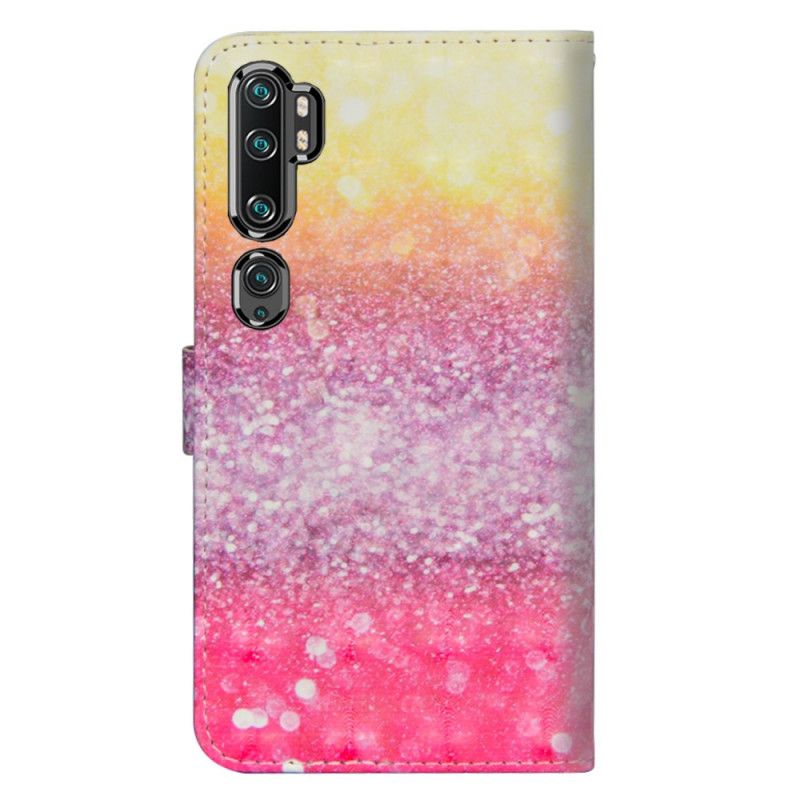 Lederhüllen Xiaomi Mi Note 10 / 10 Pro Magenta-Glitzer-Gradient