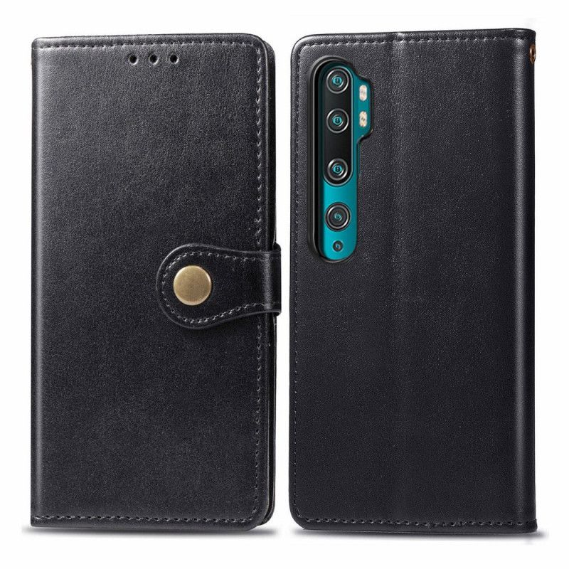 Lederhüllen Xiaomi Mi Note 10 / 10 Pro Schwarz Litschi Hut Prinz Leder Stil