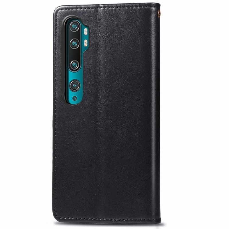 Lederhüllen Xiaomi Mi Note 10 / 10 Pro Schwarz Litschi Hut Prinz Leder Stil