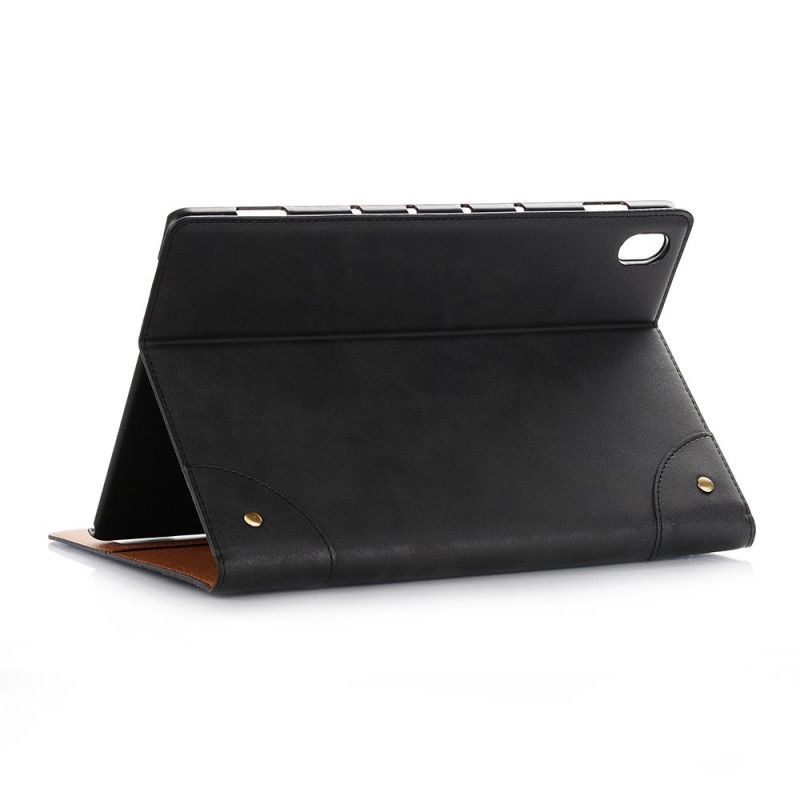 Case Für Huawei MediaPad M6 10.8'' Schwarz Vintage Kunstledernieten