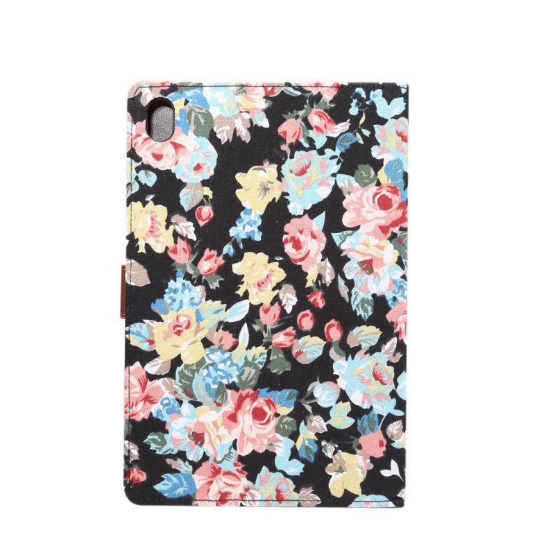 Lederhüllen Huawei MediaPad M6 10.8'' Schwarz Handyhülle Freiheitsblumen