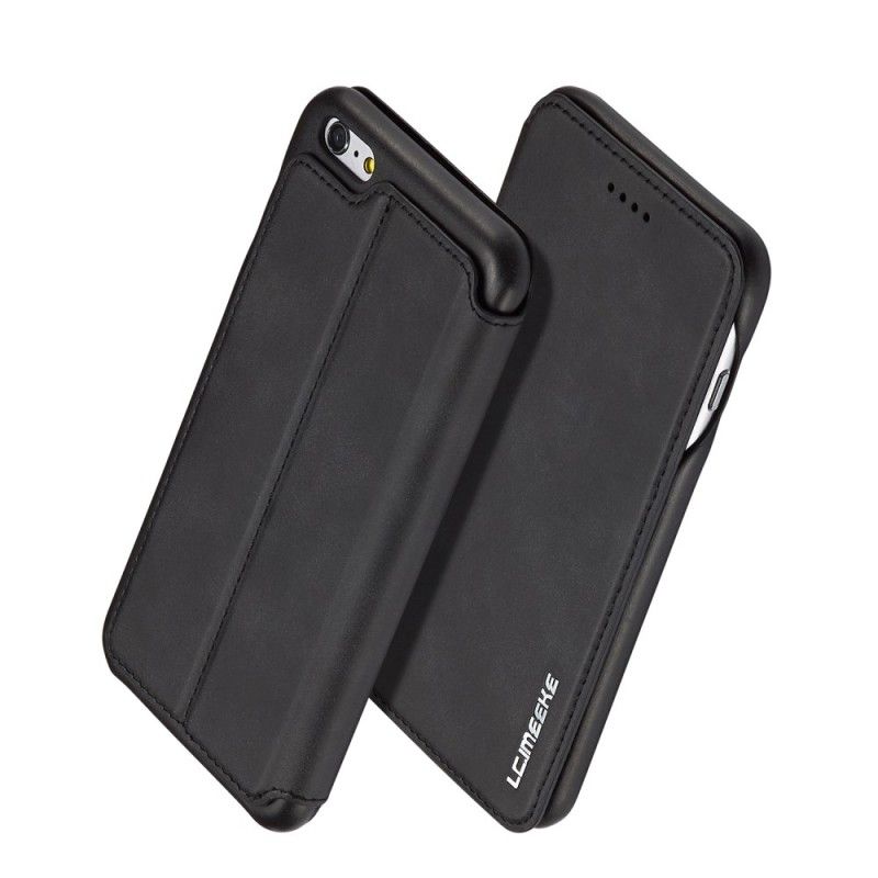 Flip Case iPhone 6 / 6S Plus Schwarz Lc.Imeeke Ledereffekt