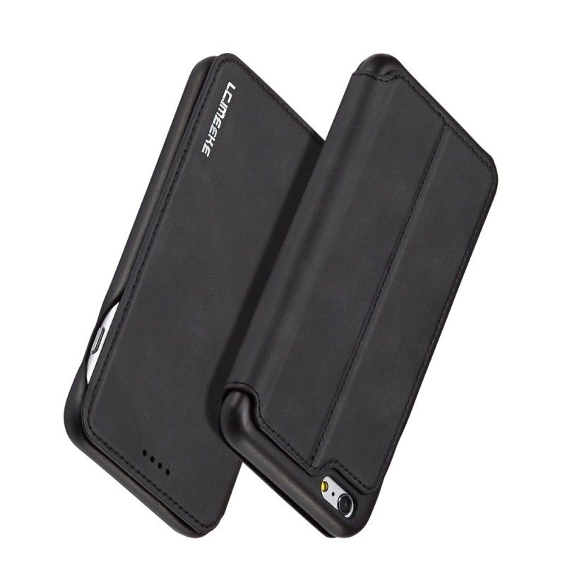 Flip Case iPhone 6 / 6S Plus Schwarz Lc.Imeeke Ledereffekt