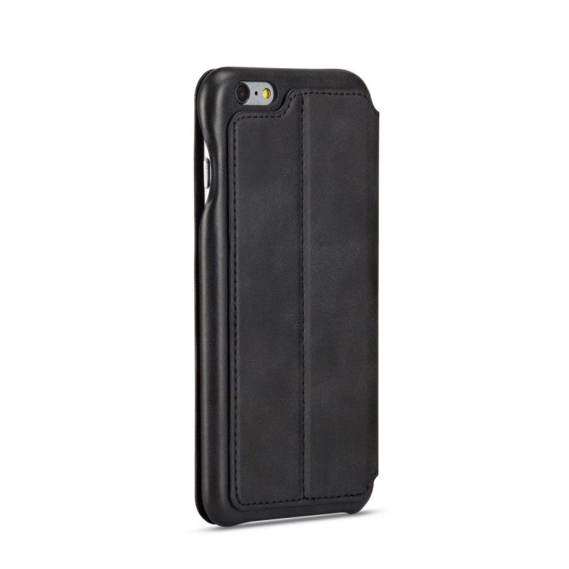 Flip Case iPhone 6 / 6S Plus Schwarz Lc.Imeeke Ledereffekt