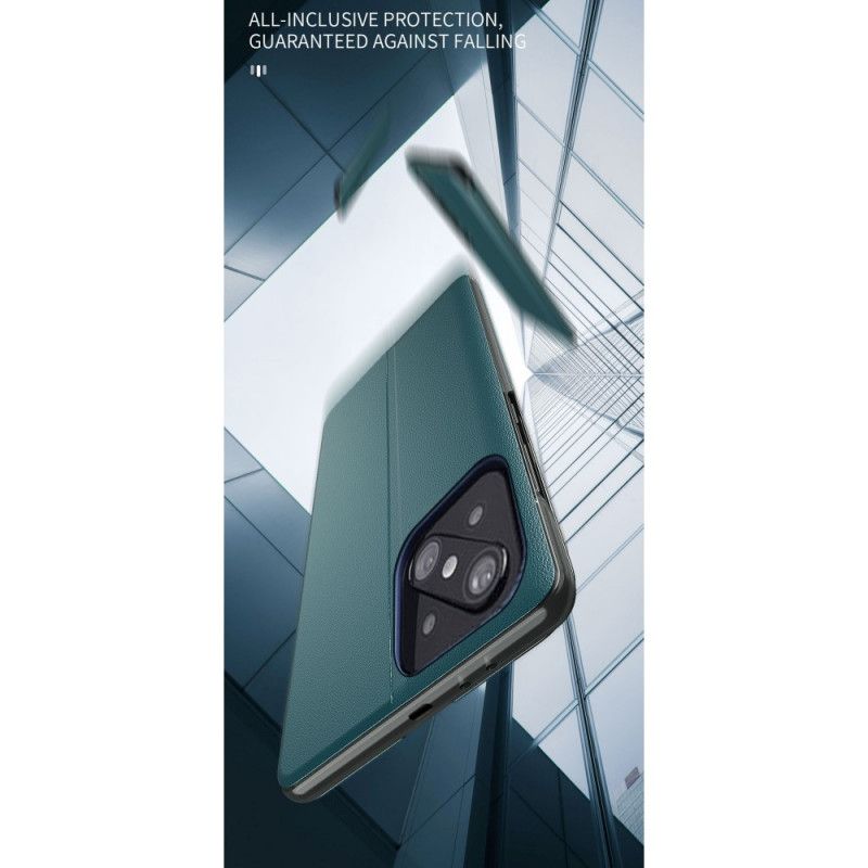 Ansichtsabdeckung Xiaomi Mi 11 Schwarz Kunstlederfarben