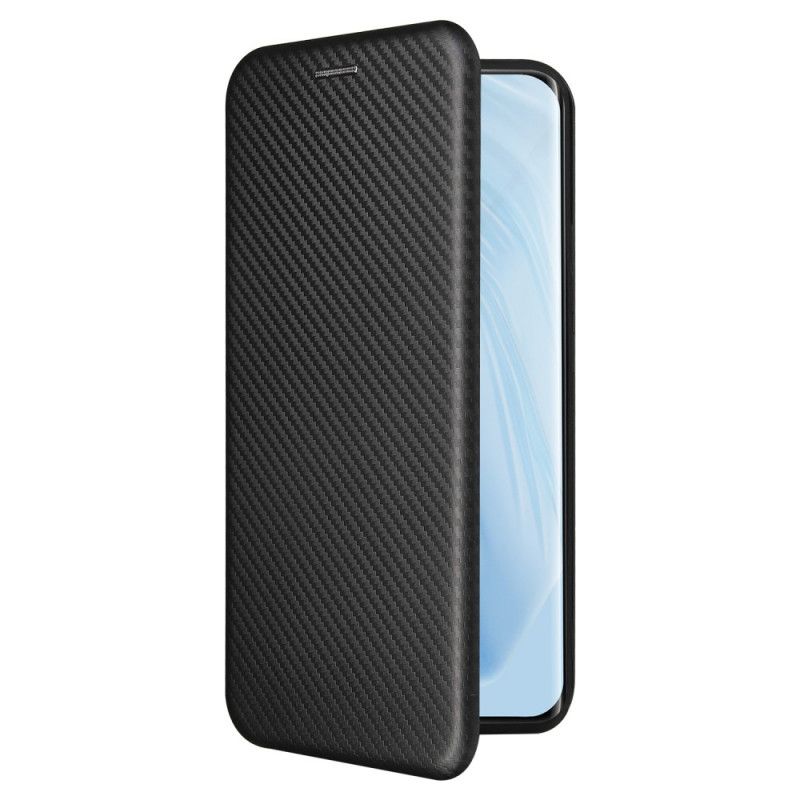Flip Case Für Xiaomi Mi 11 Schwarz Kohlefaser Mit Stützring