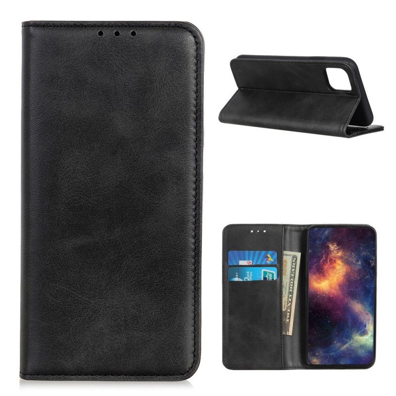 Flip Case Xiaomi Mi 11 Schwarz Gespaltenes Leder