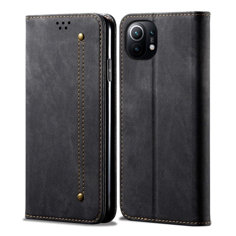 Flip Case Xiaomi Mi 11 Schwarz Jeansstoff