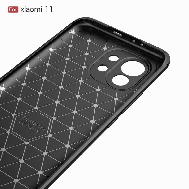 Hülle Xiaomi Mi 11 Schwarz Gebürstete Kohlefaser
