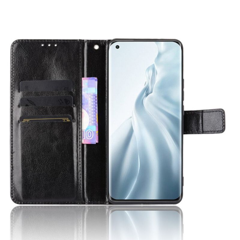 Lederhüllen Xiaomi Mi 11 Schwarz Auffälliges Kunstleder