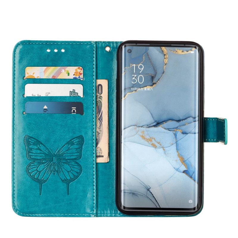 Lederhüllen Xiaomi Mi 11 Schwarz Designer-Schmetterling Mit Riemen