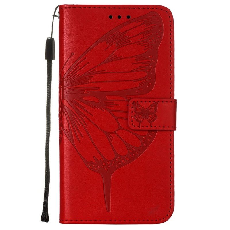 Lederhüllen Xiaomi Mi 11 Schwarz Designer-Schmetterling Mit Riemen