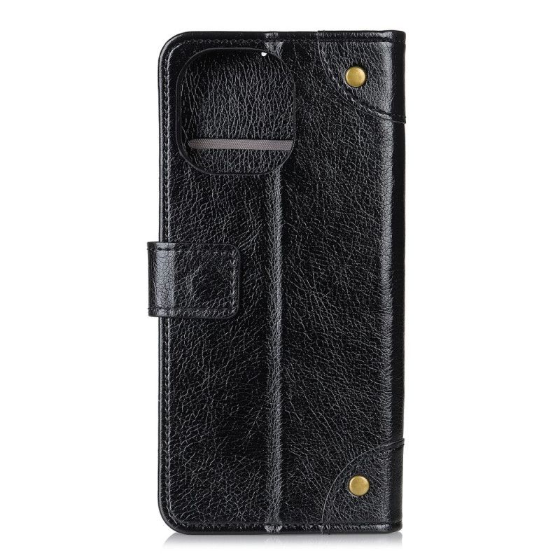 Lederhüllen Xiaomi Mi 11 Schwarz Vintage Nieten Nappaleder Stil