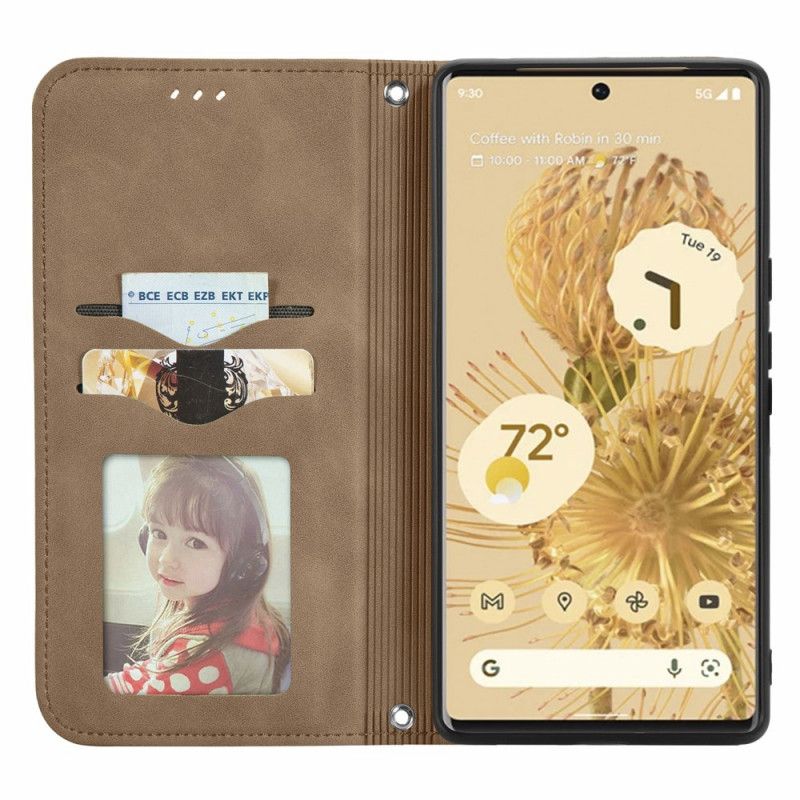 Flip Case Google Pixel 6 Hautnahes Vintage-design