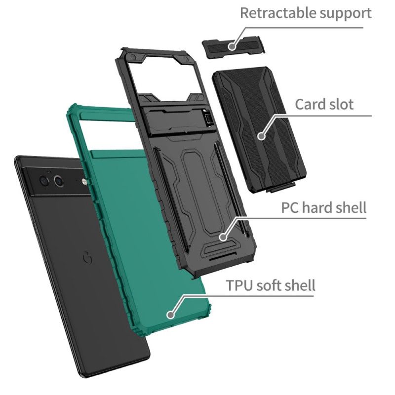 Hülle Google Pixel 6 Handyhülle Kartenhalter Mit Reißverschluss Und Ständer