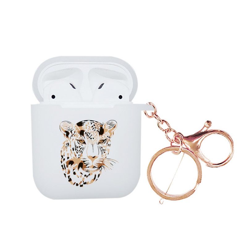 Hülle AirPods Grün Leopardenserie Nxe Mit Karabiner