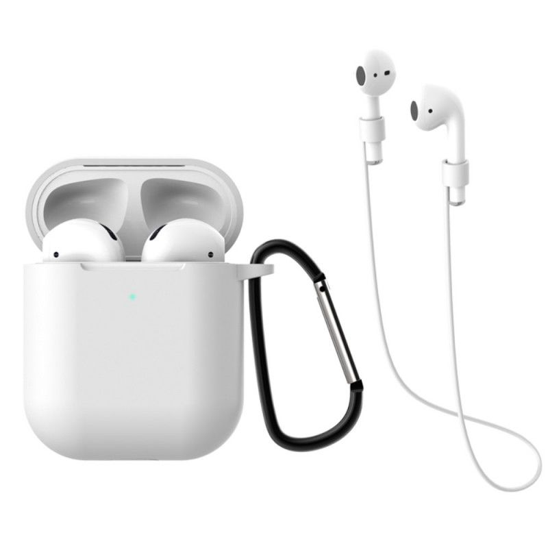 Hülle AirPods Schwarz Mit Karabiner Und Schnur