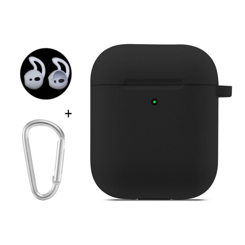 Hülle AirPods Schwarz Mit Kopfhörerschutz Und Hutprinzenkarabiner