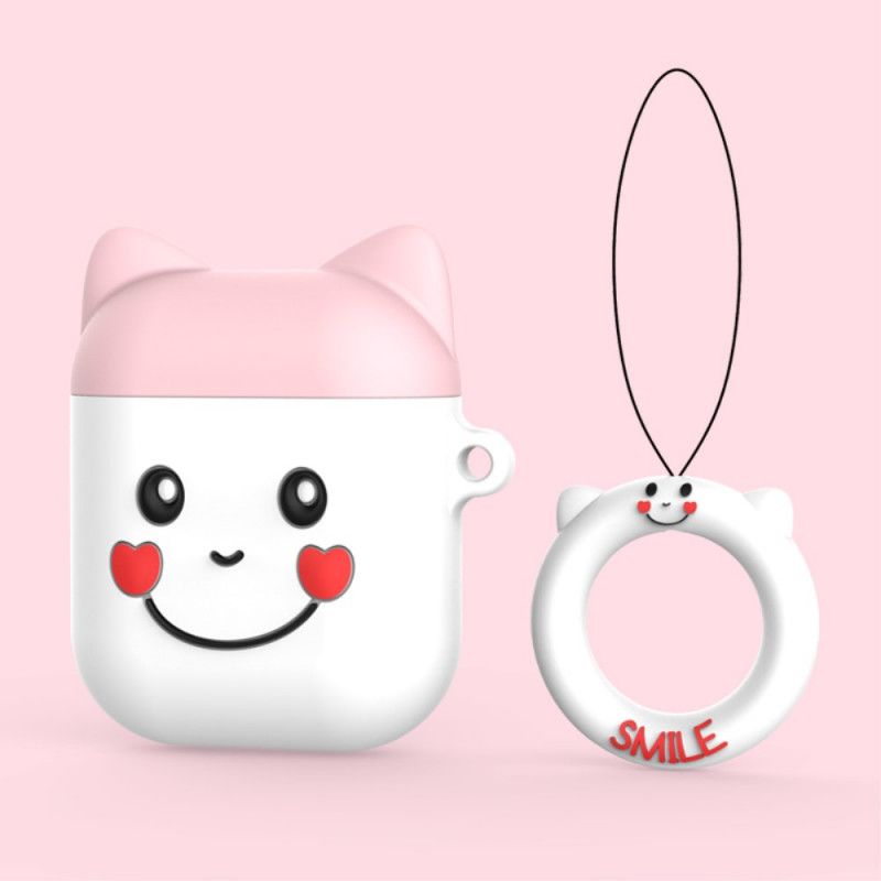 Hülle AirPods Schwarz Silcione Fun Ghost Zweifarbig