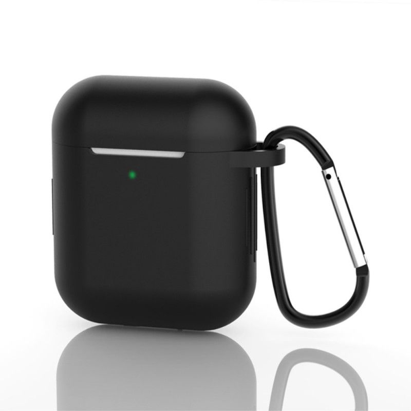 Hülle AirPods Schwarz Silikon Mit Karabiner