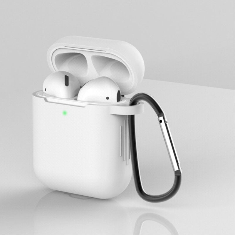 Hülle AirPods Schwarz Silikon Mit Karabiner