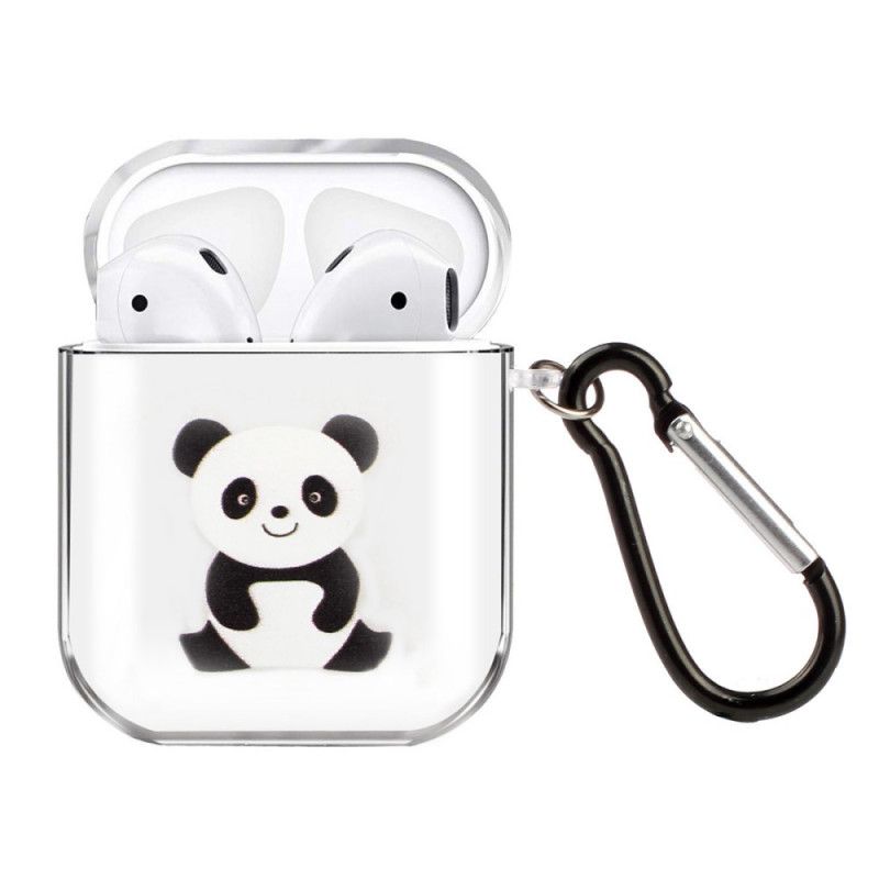 Hülle AirPods Schwarz Transparente Silikonpanda-Serie