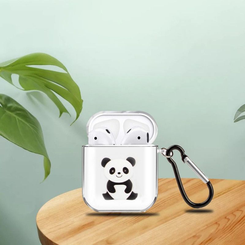 Hülle AirPods Schwarz Transparente Silikonpanda-Serie