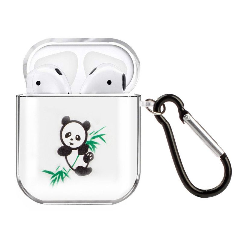 Hülle AirPods Schwarz Transparente Silikonpanda-Serie