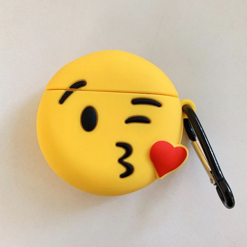 Hülle AirPods Weiß Emoji Mit Karabiner