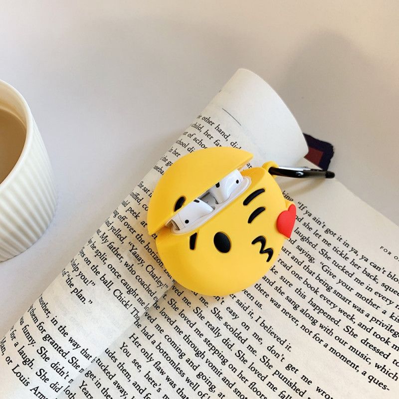 Hülle AirPods Weiß Emoji Mit Karabiner