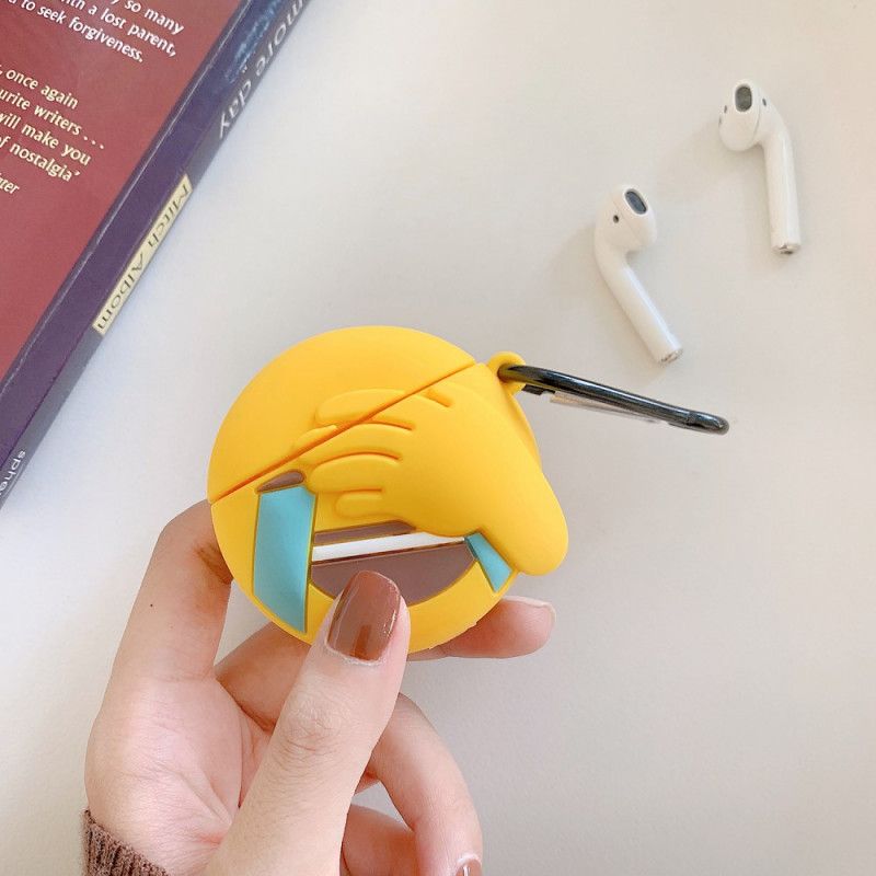 Hülle AirPods Weiß Emoji Mit Karabiner