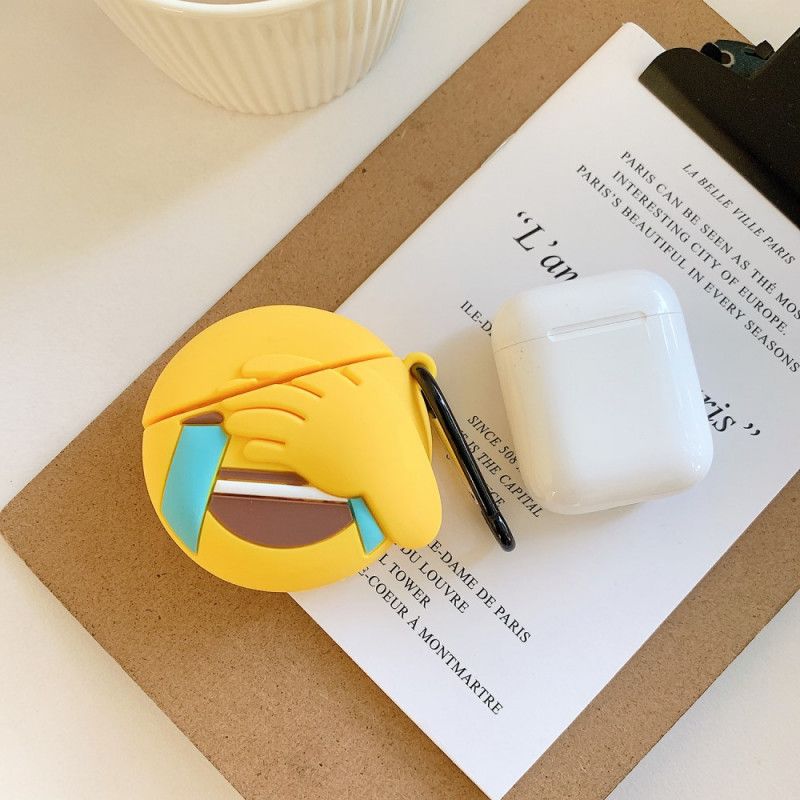 Hülle AirPods Weiß Emoji Mit Karabiner