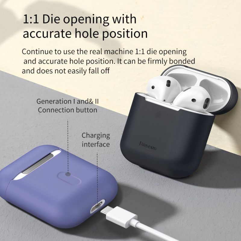 Hülle Für AirPods Schwarz Silikonbasis