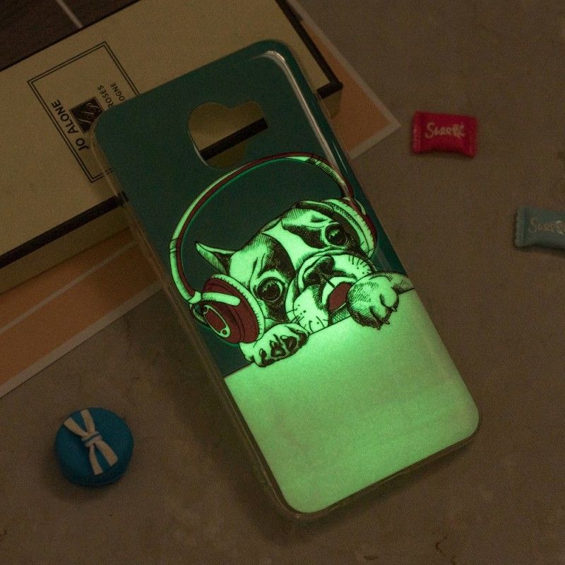 Hülle Samsung Galaxy J6 Fluoreszierender Hund