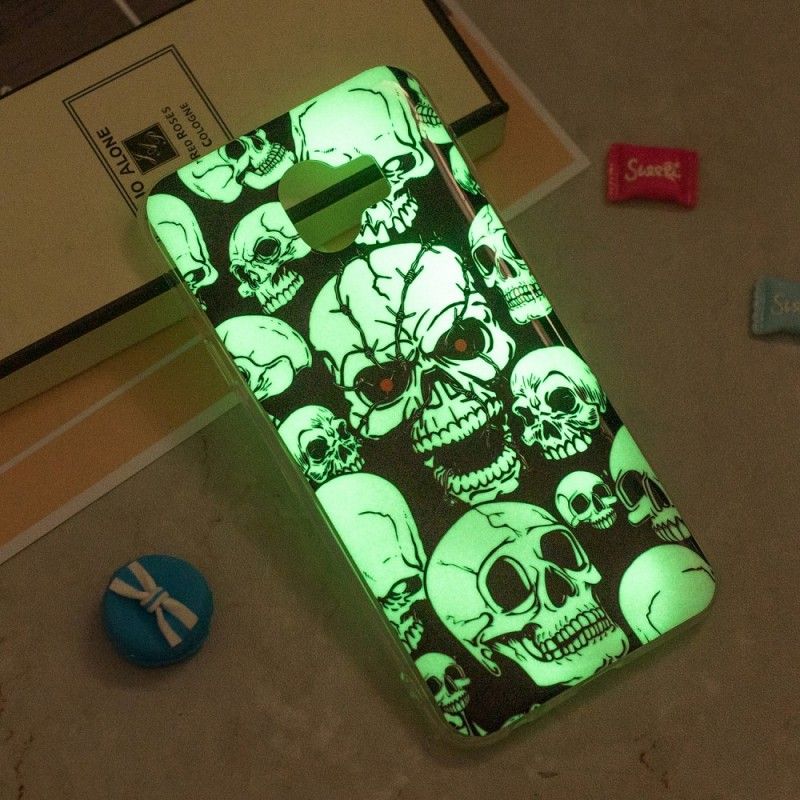 Hülle Samsung Galaxy J6 Handyhülle Aufmerksamkeit Fluoreszierende Schädel