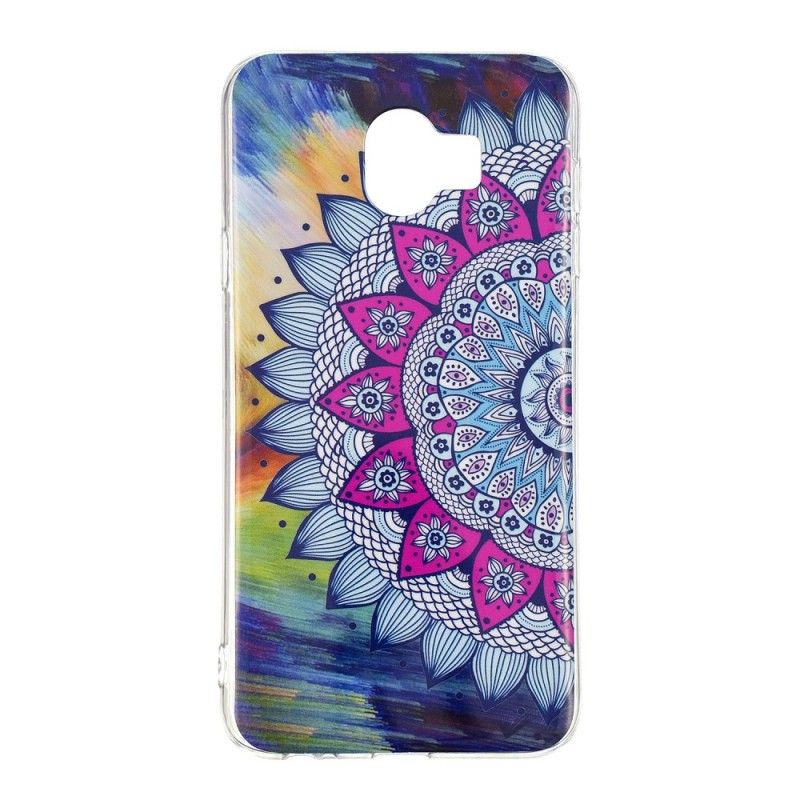 Hülle Samsung Galaxy J6 Handyhülle Fluoreszierendes Farbiges Mandala